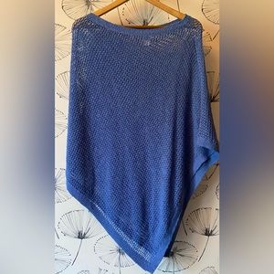 New J. Jill Blue Cotton Poncho One Size Fits Most
